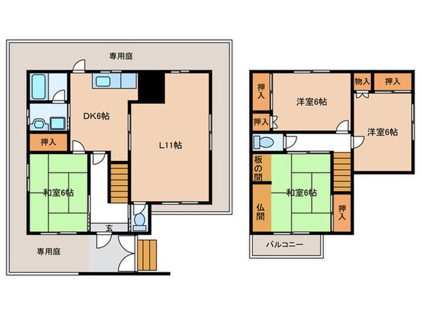 神和台３丁目貸家の物件間取画像